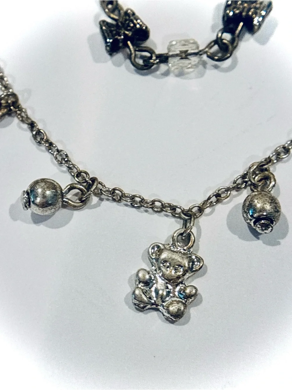 2 Vintage Claires Little Girls Silver Tone Charm Bracelets, 6 inches